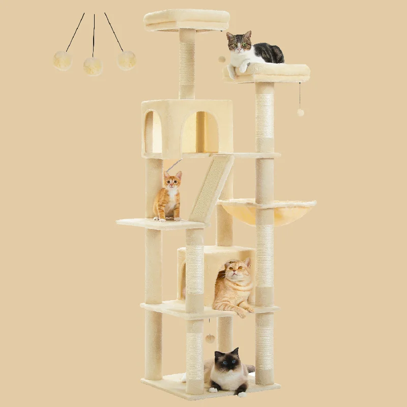 PAWZ Road 70.9" Multi-Level Plush Large Cat Tree