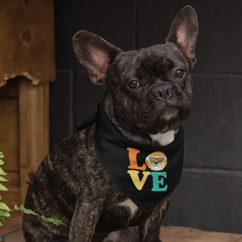 Dog Love (Bulldog) - Doggie Bandana