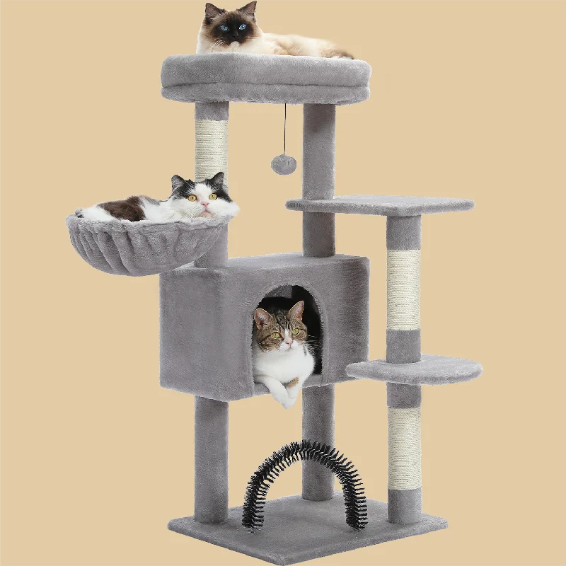 PAWZ Road Plush 41.7" with Self-grooming Toy Indoor Cat Tree