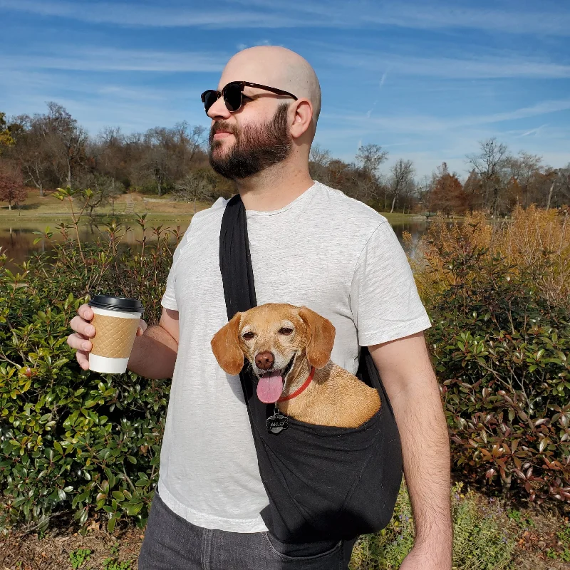 Dog Sling Carrier - Black Woven