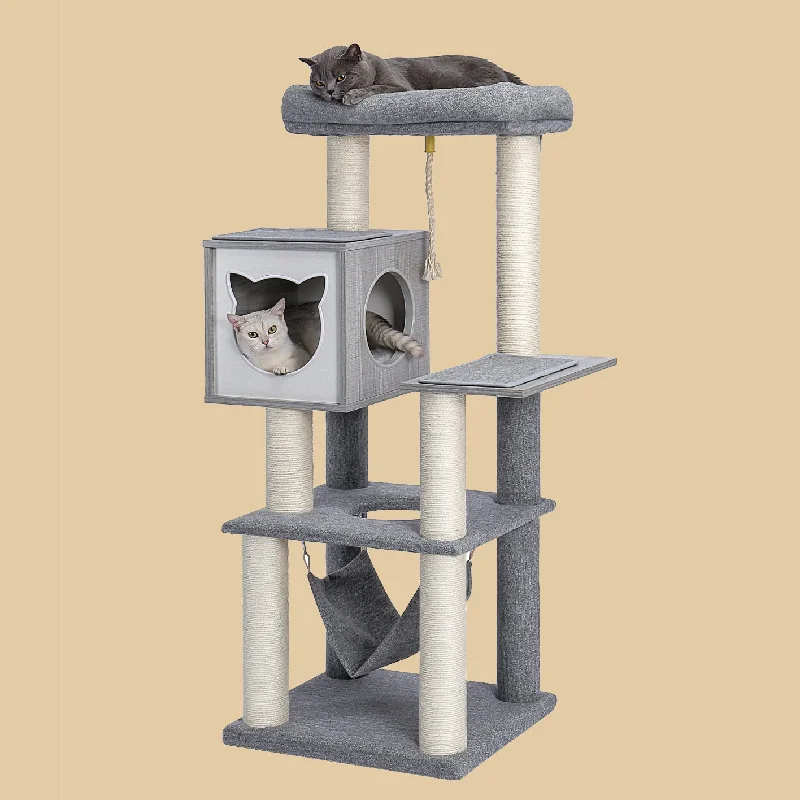 PAWZ Road 52" Tall Level Wooden Large Hammock Cat Tree