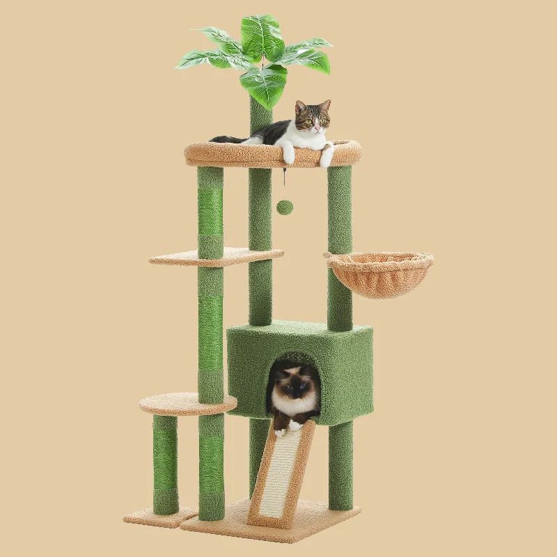 PAWZ Road 53-Inch Sisal Covered Multi-Level Large Cactus Cat Tree