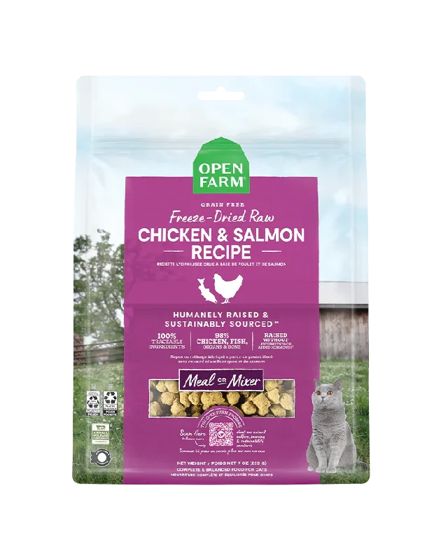 Open Farm Chicken & Salmon Freeze-Dried Raw Cat Food 9oz