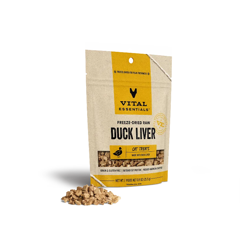 Vital Essentials Freeze Dried Duck Liver for Cats .9oz