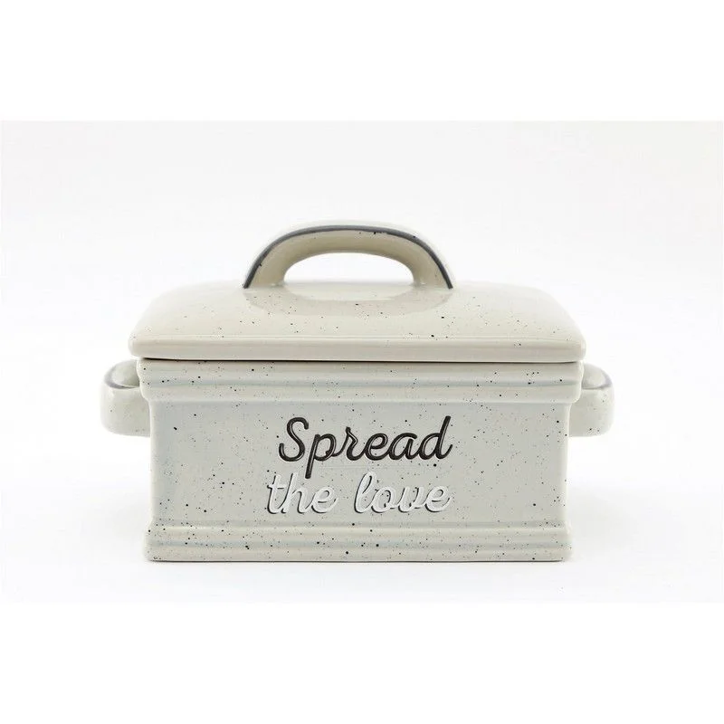 Butter Dish Ceramic White - 17.5cm