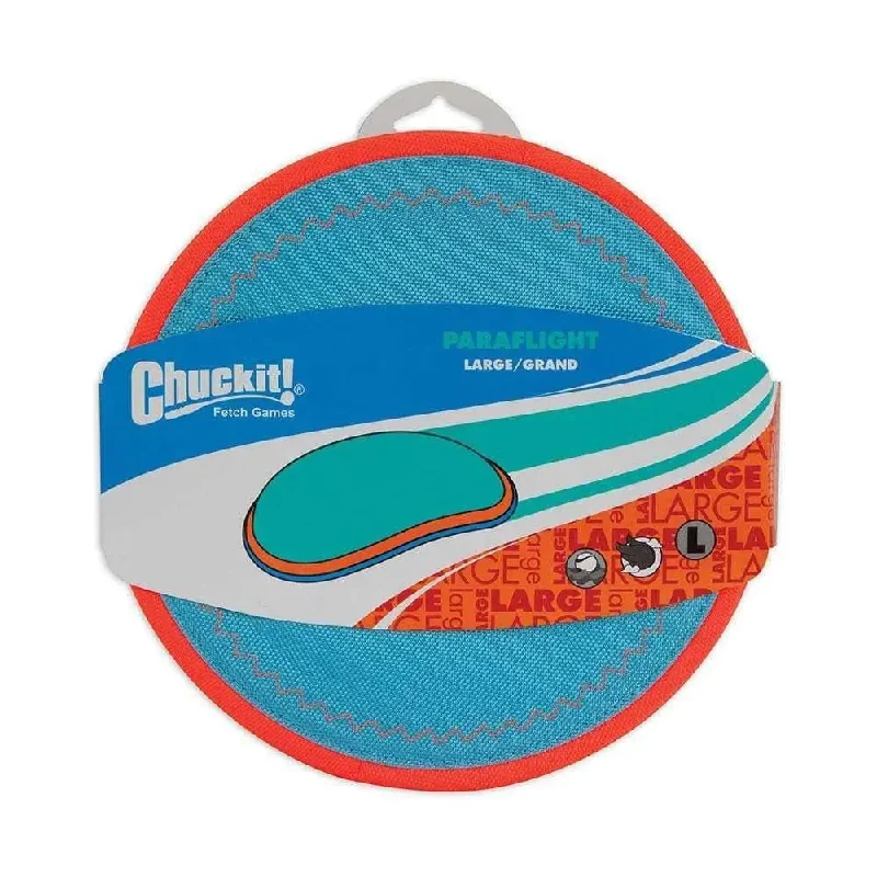 Chuckit!® Paraflight Flyer Dog Toys Orange/Blue Color Large