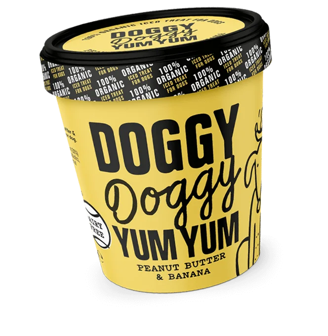 Doggy Doggy Yum Yum - Organic, Vegan Iced Treat for Dogs - Peanut Butter & Banana - 120ml -