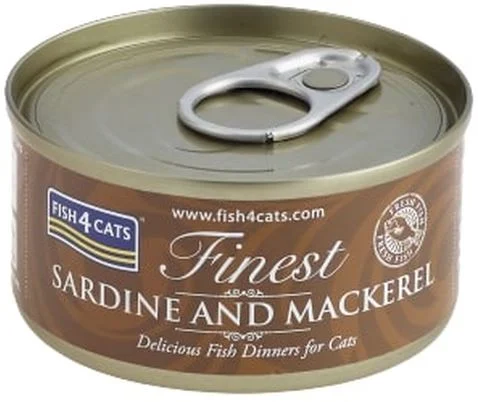 FISH4CATS Finest Conservă pentru pisici, cu Sardine şi Macrou 70g