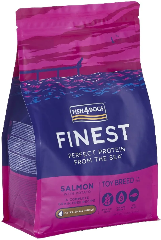 FISH4DOGS Finest Adult Toy Somon şi Cartofi, Extra Small Kibble 1,5kg