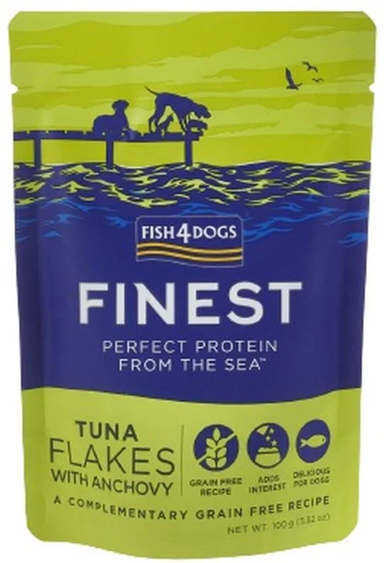 FISH4DOGS Finest Plic pentru câini, cu bucăţi de Ton şi Anşoa 100g