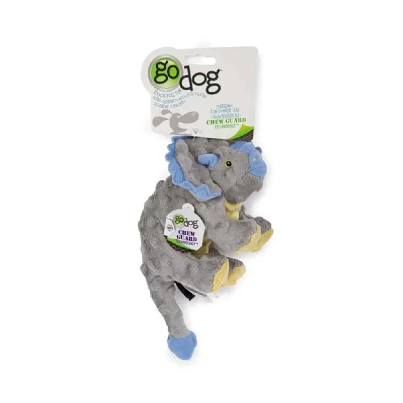 GoDog® Frills the Triceratops Dino Dog Toys Large Gray