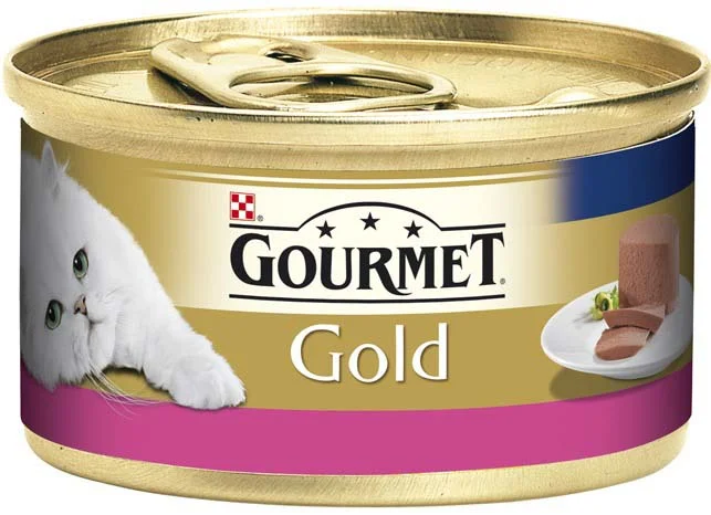 GOURMET Gold Mousse conservă pentru pisici, cu Carne de Vită 85g