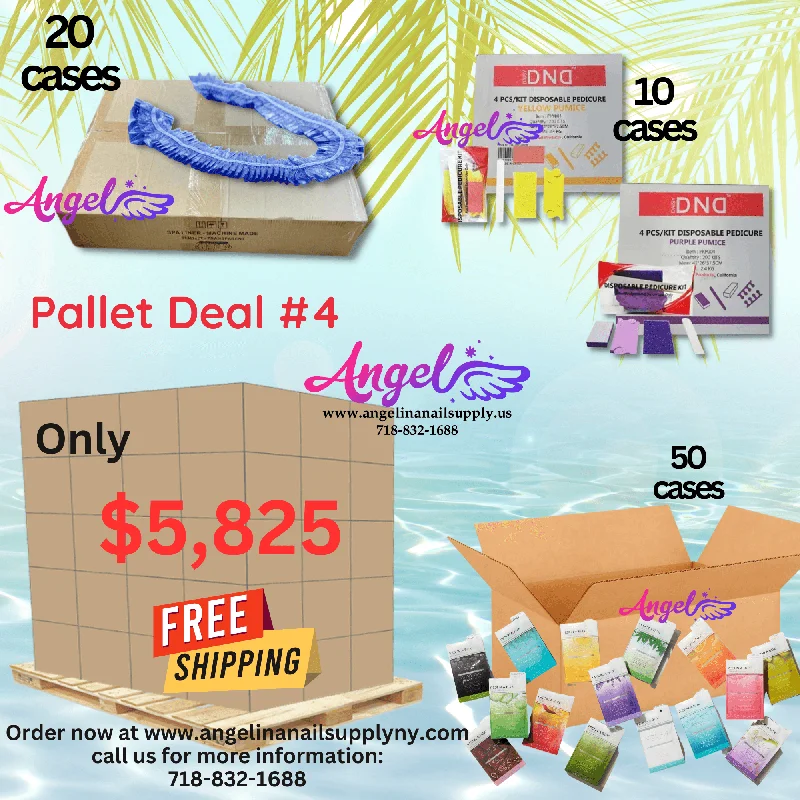 Pallet Deal #4 Angel Mix Products: Voesh 4 Steps Delux Pedi in a box, Pedicure Kit, Blue Liner