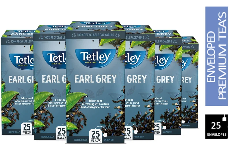 Tetley Earl Grey Teabags,  Individually Wrapped & Enveloped 25's